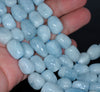 16X12-14X10MM Aquamarine Gemstone Grade AAA Irregular Nugget Loose Beads 7.5 inch Half Strand (80001289-A104)