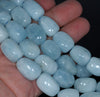 18X13-16X12MM Aquamarine Gemstone Grade AA Irregular Nugget Loose Beads 7.5 inch Half Strand (80001290-A104)