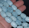 20X15-17X14MM Aquamarine Gemstone Grade AA Irregular Nugget Loose Beads 7.5 inch Half Strand (80001291-A104)