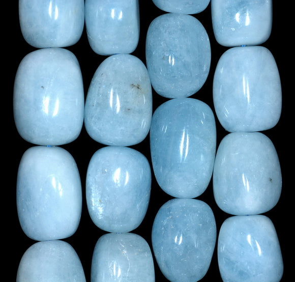 20X15-17X14MM Aquamarine Gemstone Grade AA Irregular Nugget Loose Beads 7.5 inch Half Strand (80001291-A104)