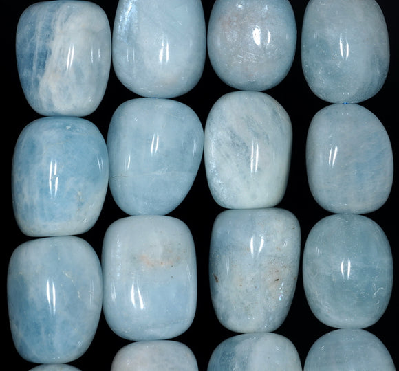 22X18-21X16MM Aquamarine Gemstone Grade AAA Irregular Nugget Loose Beads 7.5 inch Half Strand (80001297-A101)