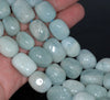 20X5-17X14MM Aquamarine Gemstone Grade AA Irregular Nugget Loose Beads 7.5 inch Half Strand (80001303-A110)