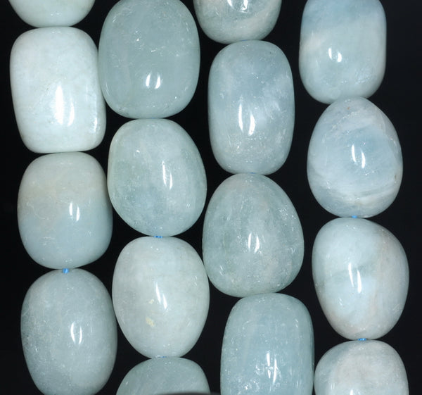 20X15-17X14MM Aquamarine Gemstone Grade AA Irregular Nugget Loose Beads 7.5 inch Half Strand (80001313-A110)