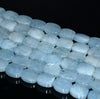 10X8MM Aquamarine Gemstone Grade AAA Flat Barrel Loose Beads 15.5 inch Full Strand (80001315-A110)