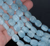 10X8MM Aquamarine Gemstone Grade AAA Flat Barrel Loose Beads 15.5 inch Full Strand (80001316-A110)