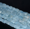 11X9-9X7MM Aquamarine Gemstone Grade AA Irregular Flat Rectangel Cube Loose Beads 7.5 inch Half Strand (80001320 H-A110)