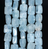 11X9-9X7MM Aquamarine Gemstone Grade AA Irregular Flat Rectangel Cube Loose Beads 15.5 inch Full Strand (80001320-A110)