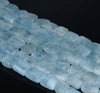 12X9-9X7MM Aquamarine Gemstone Grade AAA Irregular Flat Rectangel Cube Loose Beads 7.5 inch Half Strand (80001322 H-A109)