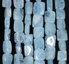 12X9-9X7MM Aquamarine Gemstone Grade AAA Irregular Flat Rectangel Cube Loose Beads 7.5 inch Half Strand (80001322 H-A109)