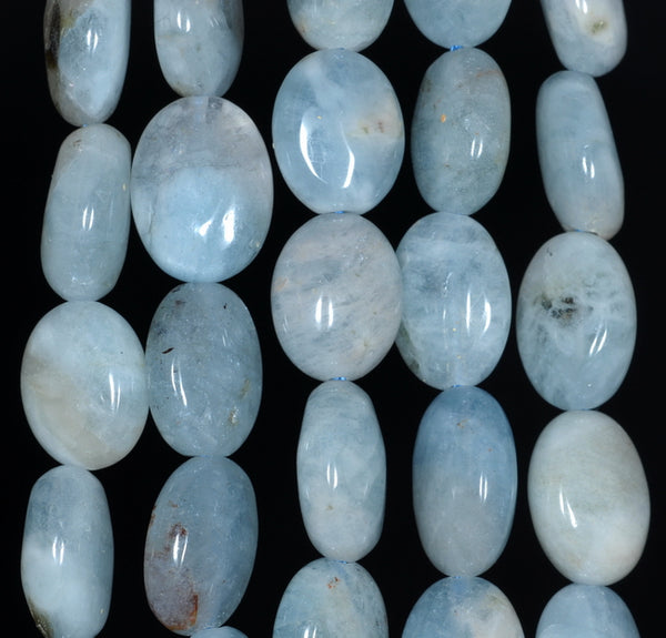 15X11MM Aquamarine Gemstone Grade AB Oval Loose Beads 15.5 inch Full Strand (80001343-A102)