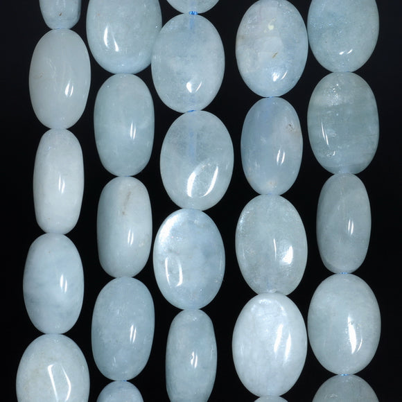 15X12MM Aquamarine Gemstone Grade AA Oval Loose Beads 15.5 inch Full Strand (80001345-A102)