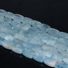 11X8-10X7MM Aquamarine Gemstone Grade AA Rectangle Loose Beads 15.5 inch Full Strand (80001355-A109)