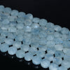 7MM Aquamarine Gemstone Grade AAA Faceted Flat Round Loose Beads 15.5 inch Full Strand (80001356-A108)