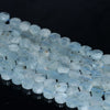 7MM Aquamarine Gemstone Grade AA Faceted Flat Round Loose Beads 15.5 inch Full Strand (80001357-A108)