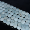 9MM Aquamarine Gemstone Grade A Faceted Flat Round Loose Beads 15.5 inch Full Strand (80001360-A108)