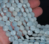 9MM Aquamarine Gemstone Grade A Flat Round Loose Beads 15.5 inch Full Strand (80001366-A108)