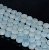 9MM Aquamarine Gemstone Grade A Flat Round Loose Beads 15.5 inch Full Strand (80001366-A108)