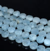 10MM Aquamarine Gemstone Grade AA Flat Round Loose Beads 15.5 inch Full Strand (80001367-A108)