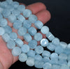 10MM Aquamarine Gemstone Grade AAA Flat Round Loose Beads 15.5 inch Full Strand (80001368-A108)