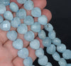 10MM Aquamarine Gemstone Grade AA Faceted Love Heart Loose Beads 15.5 inch Full Strand (80001374-A108)