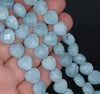 12MM Aquamarine Gemstone Grade AA Faceted Love Heart Loose Beads 15.5 inch Full Strand (80001377-A108)