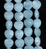 12MM Aquamarine Gemstone Grade AA Faceted Love Heart Loose Beads 15.5 inch Full Strand (80001377-A108)