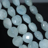 12MM Aquamarine Gemstone Grade A Faceted Love Heart Loose Beads 15.5 inch Full Strand (80001378-A108)