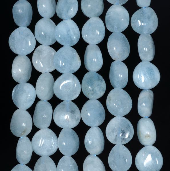 8MM Aquamarine Gemstone Grade AAA Pear Loose Beads 15.5 inch Full Strand (80001385-A105)