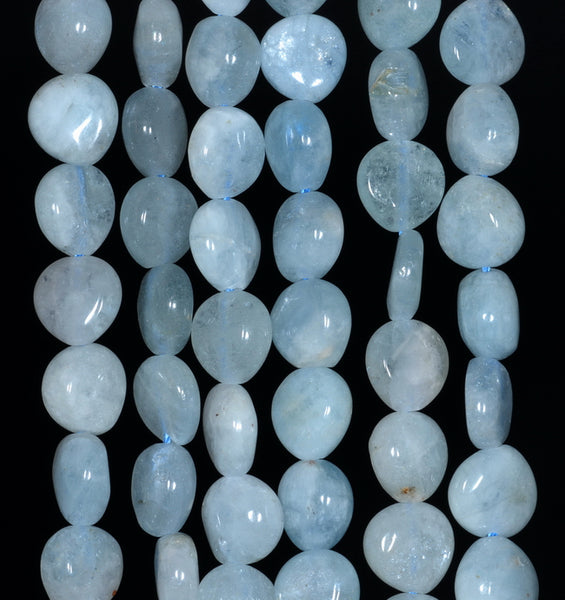 8MM Aquamarine Gemstone Grade A Pear Loose Beads 15.5 inch Full Strand (80001388-A105)