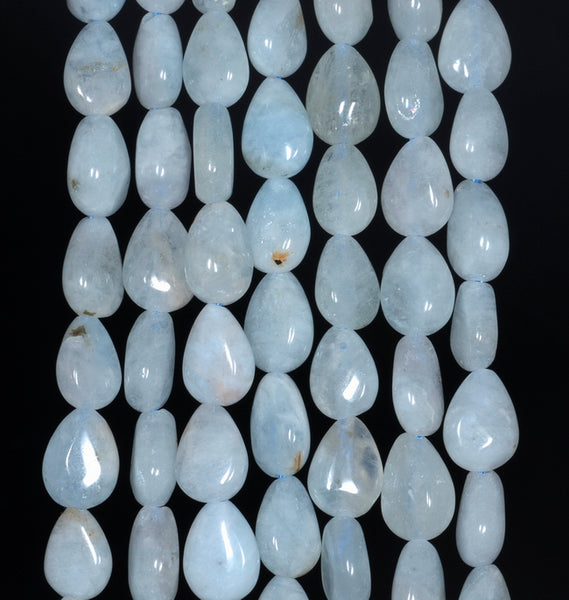 10X7-9X7MM Aquamarine Gemstone Grade A Teardrop Loose Beads 15.5 inch Full Strand (80001393-A105)