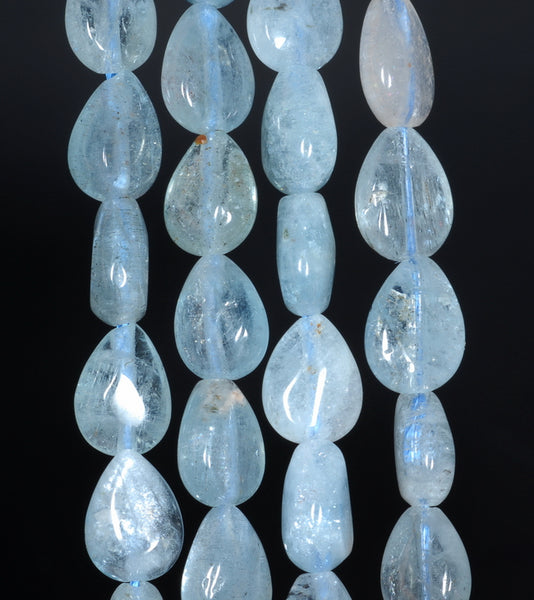 10X7-9X7MM Aquamarine Gemstone Grade AAA Teardrop Loose Beads 15.5 inch Full Strand (80001394-A105)