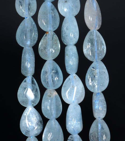 11X8MM Aquamarine Gemstone Grade AAA Teardrop Loose Beads 15.5 inch Full Strand (80001396-A105)