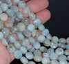 9MM Aquamarine Gemstone Grade AB Hexagon Loose Beads 15.5 inch Full Strand (80001405-A105)