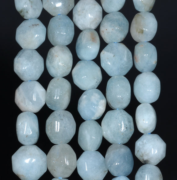 10MM Aquamarine Gemstone Grade A Hexagon Loose Beads 15.5 inch Full Strand (80001409-A105)