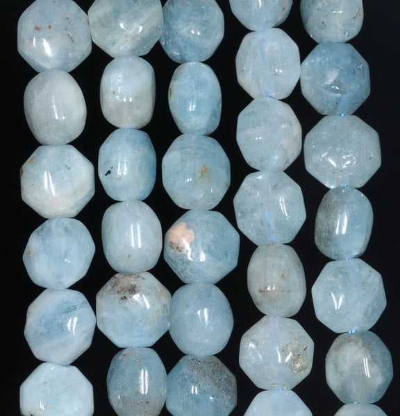 10MM Aquamarine Gemstone Grade AA Hexagon Loose Beads 15.5 inch Full Strand (80001411-A106)