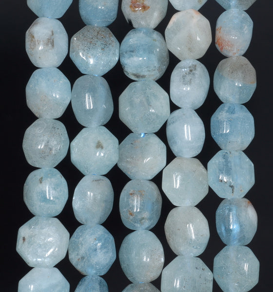 10MM Aquamarine Gemstone Grade AA Hexagon Loose Beads 15.5 inch Full Strand (80001412-A106)