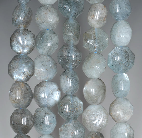 12MM Aquamarine Gemstone Grade A Hexagon Loose Beads 15.5 inch Full Strand (80001418-A106)