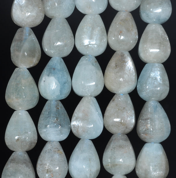 11X8MM Aquamarine Gemstone Grade A Faceted Teardrop Loose Beads 15.5 inch Full Strand (80001423-A106)