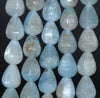 11X8MM Aquamarine Gemstone Grade AA Faceted Teardrop Loose Beads 15.5 inch Full Strand (80001425-A106)