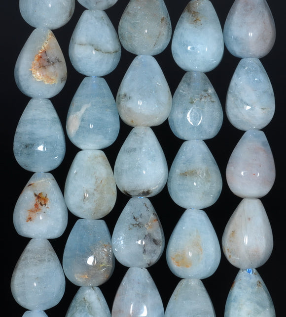 13X9-12X9MM Aquamarine Gemstone Grade A Faceted Teardrop Loose Beads 15.5 inch Full Strand (80001426-A106)