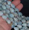 13X9-12X9MM Aquamarine Gemstone Grade AB Faceted Teardrop Loose Beads 15.5 inch Full Strand (80001427-A103)