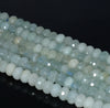 7X4MM Aquamarine Gemstone Grade A Faceted Rondelle Loose Beads 15.5 inch Full Strand (80001435-A102)