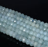 8X5MM Aquamarine Gemstone Grade AA Faceted Rondelle Loose Beads 15.5 inch Full Strand (80001438-A102)