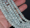 8X5MM Aquamarine Gemstone Grade A Faceted Rondelle Loose Beads 15.5 inch Full Strand (80001439-A102)