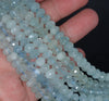 8X5MM Aquamarine Gemstone Grade AAA Faceted Rondelle Loose Beads 15.5 inch Full Strand (80001440-A102)