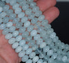 10X6MM Aquamarine Gemstone Grade AA Rondelle Loose Beads 15.5 inch Full Strand (80001444-A107)