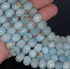 12X11-9X8MM Aquamarine Gemstone Grade A Pumpkin Rondelle Loose Beads 15.5 inch Full Strand (80001447-A107)