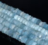 8X5-8X3MM Aquamarine Gemstone Grade AAA Faceted Rondelle Loose Beads 15.5 inch Full Strand (80001449-A107)