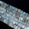 8X5-8X4MM Aquamarine Gemstone Grade AB Rondelle Heshi Loose Beads 15.5 inch Full Strand (80001453-A107)