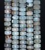 8X5-8X4MM Aquamarine Gemstone Grade AB Rondelle Heshi Loose Beads 15.5 inch Full Strand (80001453-A107)